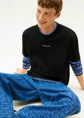 TOMMY JEANS - Tommy Jeans ανδρικό T-shirt με logo print Regular Fit - DM0DM21110 Μαύρο