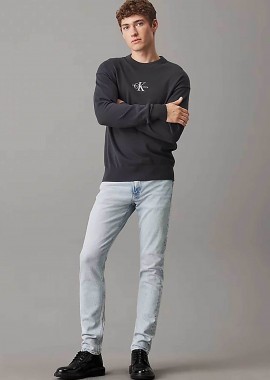CALVIN KLEIN JEANS - Calvin Klein Jeans ανδρικό τζιν παντελόνι πεντάτσεπο Slim Tapered Fit - J30J326517 Denim Blue Ανοιχτό