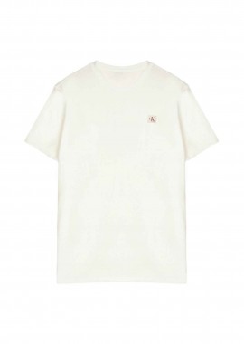 CALVIN KLEIN JEANS - Calvin Klein Jeans ανδρικό T-shirt μονόχρωμο με λογότυπο Regular Fit - LV04RC272G Λευκό