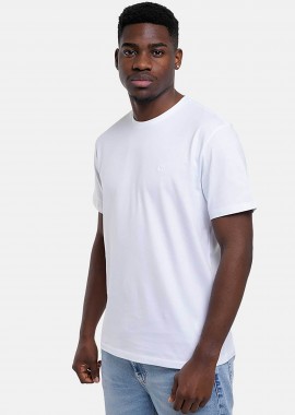 CALVIN KLEIN JEANS - Calvin Klein Jeans ανδρικό T-shirt μονόχρωμο με λογότυπο Regular Fit - LV04RD254G Λευκό