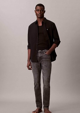 CALVIN KLEIN JEANS - Calvin Klein Jeans ανδρικό τζιν παντελόνι πεντάτσεπο Tapered Fit - LV04RD702G Γκρι