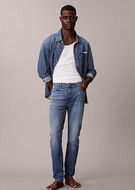 CALVIN KLEIN JEANS - Calvin Klein Jeans ανδρικό τζιν παντελόνι πεντάτσεπο Tapered Fit - LV04RE781G Denim Blue