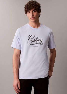 CALVIN KLEIN JEANS - Calvin Klein Jeans ανδρικό T-shirt μονόχρωμο με λογότυπο Relaxed Fit - LV04RE804G Γαλάζιο