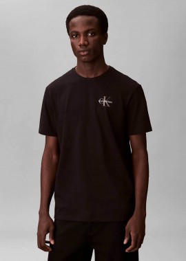 Calvin Klein Jeans ανδρικό T-shirt μονόχρωμο με λογότυπο Regular Fit - LV04RF278G Μαύρο