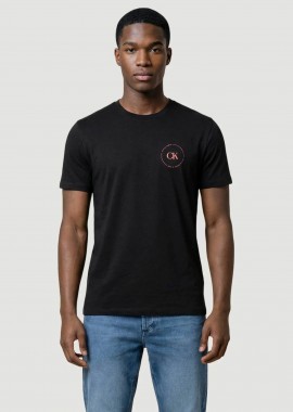 CALVIN KLEIN JEANS - Calvin Klein Jeans ανδρικό T-shirt μονόχρωμο με λογότυπο Relaxed Fit - LV04RF801G Μαύρο