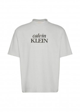 CALVIN KLEIN JEANS - Calvin Klein Jeans ανδρικό T-shirt μονόχρωμο με λογότυπο Relaxed Fit - LV04RF818G Λευκό