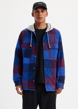 LEVI'S - Levi's® ανδρικό overshirt με καρό σχέδιο και κουκούλα Relaxed Fit
