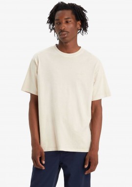 LEVI'S - Levi's® ανδρικό T-shirt μονόχρωμο με ανάγλυφο λογότυπο Relaxed Fit - A06370093 Εκρού