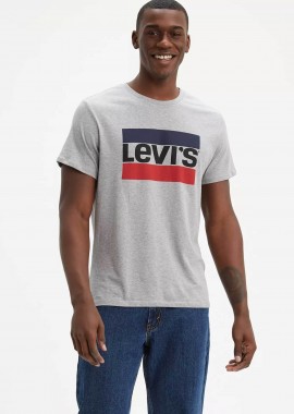 Levi's® ανδρικό T-shirt μονόχρωμο με graphic print Standard Fit - 396360002 Γκρι
