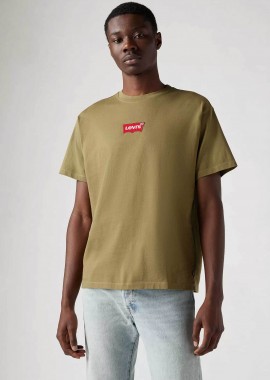 LEVI'S - Levi's® ανδρικό T-shirt μονόχρωμο με λογότυπο Relaxed Fit - 0008C0007 Λαδί