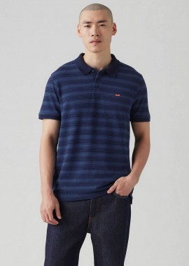 Levi's® ανδρική μπλούζα πόλο με ριγέ σχέδιο και λογότυπο Standard Fit - 358830276 Μπλε Σκούρο