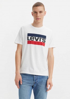 Levi's® ανδρικό T-shirt μονόχρωμο με graphic print Standard Fit - 396360000 Λευκό