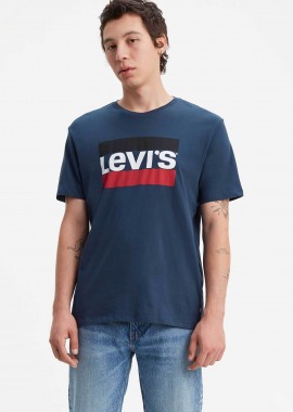 LEVI'S - Levi's® ανδρικό T-shirt μονόχρωμο με graphic print Standard Fit - 396360003 Μπλε Σκούρο