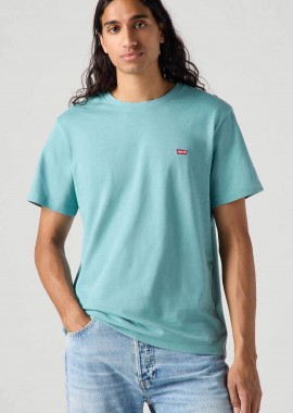 LEVI'S - Levi's® ανδρικό T-shirt μονόχρωμο με κεντημένο λογότυπο Standard Fit - 566050272 Τυρκουάζ
