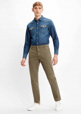 LEVI'S - Levi's® ανδρικό παντελόνι chino μονόχρωμο Regular Fit - 171960169 Λαδί
