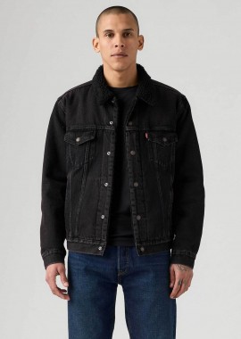 LEVI'S - Levi's® ανδρικό denim jacket με μπουκλέ γιακά και επένδυση Standard Fit