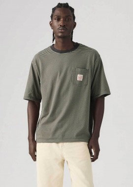 LEVI'S - Levi's® ανδρικό T-shirt με ριγέ σχέδιο τσέπη με logo patch Loose Fit
