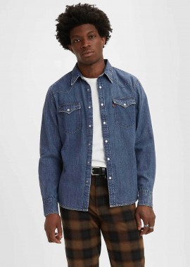 Levi's® ανδρικό denim πουκάμισο Dark Blue Stonewash Standard Fit 