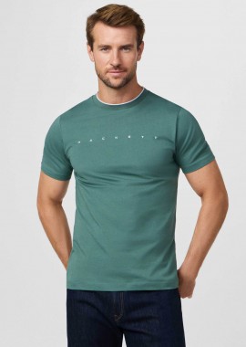 Hackett ανδρικό T-shirt με λογότυπο Classic Fit - HM5000103 Πράσινο Ανοιχτό