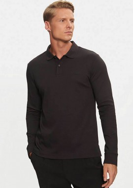 CALVIN KLEIN - Calvin Klein ανδρική μπλούζα πόλο μονόχρωμη Slim Fit - K10K112750 Μαύρο