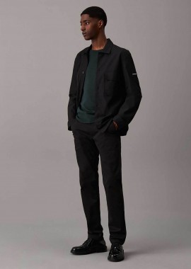 CALVIN KLEIN - Calvin Klein ανδρικό παντελόνι chino stretch σατέν Slim Fit - K10K113429 Μαύρο