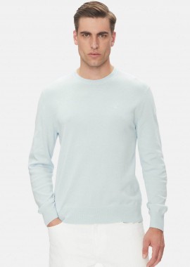 CALVIN KLEIN - Calvin Klein ανδρικό πουλόβερ μονόχρωμο Regular Fit - LV040BM343 Βεραμάν Ανοιχτό