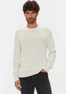 Calvin Klein ανδρικό πουλόβερ μονόχρωμο Regular Fit - LV040BM343 Εκρού