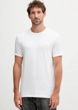 CALVIN KLEIN - Calvin Klein ανδρικό T-shirt με κεντημένο monogram Slim Fit - LV04LC240G Λευκό
