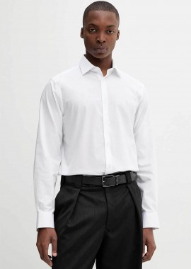 Calvin Klein ανδρικό πουκάμισο μονόχρωμο Slim Fit - LV019EU001 Λευκό
