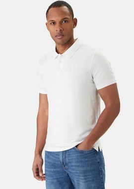 Calvin Klein ανδρική μπλούζα πόλο με κεντημένο monogram Slim Fit - LV04LF200G Λευκό