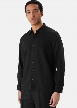 CALVIN KLEIN - Calvin Klein ανδρικό πουκάμισο μονόχρωμο Regular Fit - LV04LE125G Μαύρο
