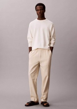 Calvin Klein ανδρικό παντελόνι με ελαστική μέση Straight Fit - LV04LF619G Μπεζ