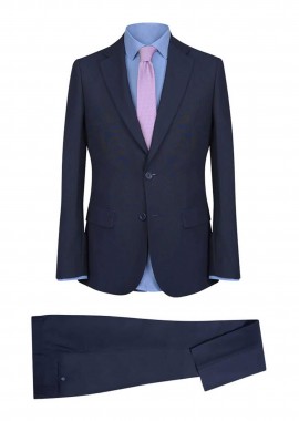PRINCE OLIVER - Prince Oliver ανδρικό κοστούμι μονόχρωμο Slim Fit - 12560007 Μπλε Σκούρο