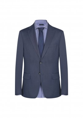 Prince Oliver ανδρικό σακάκι μονόχρωμο Modern Fit - 11989043 Μπλε