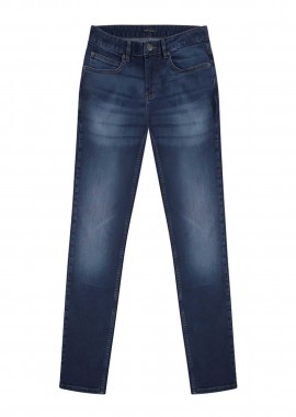 PRINCE OLIVER - Prince Oliver ανδρικό τζιν παντελόνι πεντάτσεπο Comfort Slim Fit - 10582003 Μπλε Σκούρο