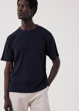 Hartford ανδρικό T-shirt με waffle pattern Regular Fit - BF95310 Μπλε Σκούρο