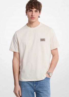 Michael Kors ανδρικό T-shirt με logo print - CT552NHFV4 Εκρού