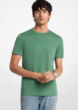 Michael Kors ανδρικό T-shirt με κεντημένο monogram print Regular Fit - CF15FJ2C93 Πράσινο