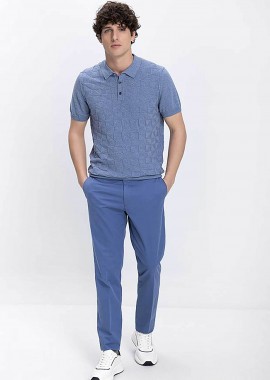 KAISER HOFF - Kaiser Hoff ανδρικό παντελόνι chino Regular Fit - D124001321113100 Μπλε