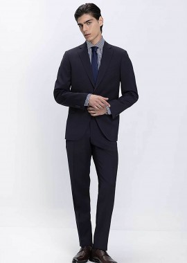 KAISER HOFF - Kaiser Hoff ανδρικό κοστούμι μονόχρωμο Slim Fit - D102001591107100 Μπλε Σκούρο