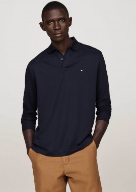 Tommy Hilfiger ανδρική μπλούζα πόλο με κεντημένο logo flag Regular Fit - MW0MW37317 Μπλε Σκούρο