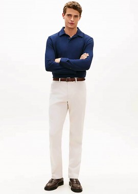 Tommy Hilfiger ανδρικό παντελόνι chino Straight Fit - MW0MW41923 Εκρού