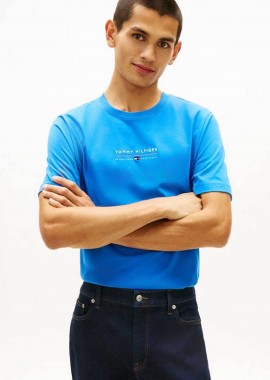 TOMMY HILFIGER - Tommy Hilfiger ανδρικό T-shirt με λογότυπο Regular Fit - MW0MW42363 Μπλε