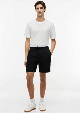 TOMMY HILFIGER - Tommy Hilfiger ανδρική βερμούδα chino Regular Fit - MW0MW44353 Μαύρο
