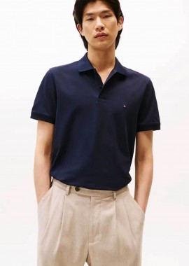 Tommy Hilfiger ανδρική μπλούζα πόλο με κεντημένο logo flag Regular Fit - MW0MW37309 Σκούρο Μπλε