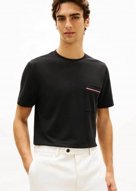 TOMMY HILFIGER - Tommy Hilfiger ανδρικό T-shirt με τσέπη στο στήθος Regular Fit - MW0MW42397 Μαύρο