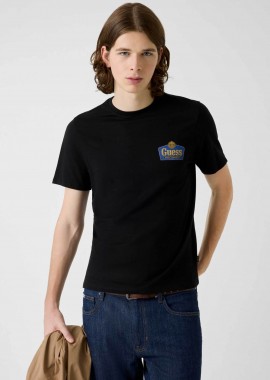 GUESS - Guess ανδρικό T-Shirt με λογότυπο Slim Fit - M6RI38K8HM0 Μαύρο