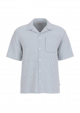 Guess ανδρικό πουκάμισο με ριγέ σχέδιο και τσέπη Regular Fit - M6GHB6WO551 Μπλε Ανοιχτό