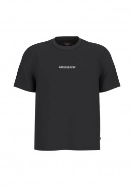 Guess ανδρικό T-shirt με logo print Slim Fit - M6GIZ3KE942 Μαύρο