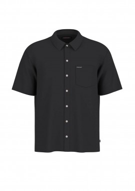 GUESS - Guess ανδρικό πουκάμισο πικέ με τσέπη και λογότυπο Regular Fit - M6GP02KE731 Μαύρο